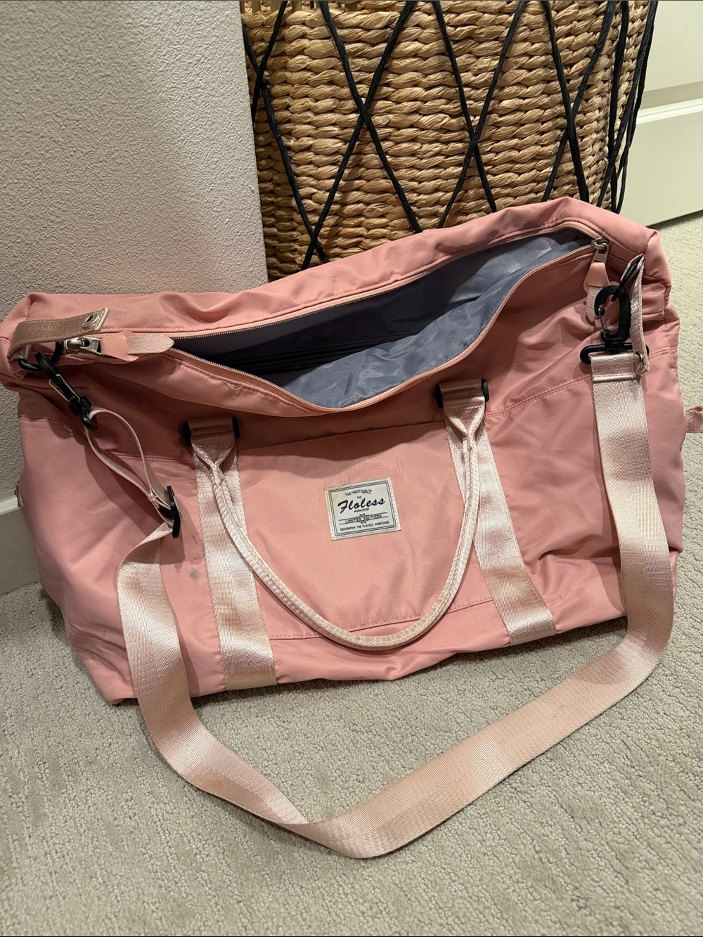 Pink Holdall Weekender Bag with Shoulder Strap